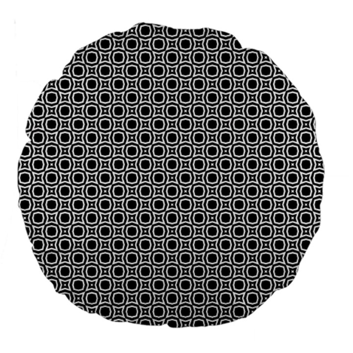 Pattern Formes Ronds Noir/Blanc Large 18  Premium Round Cushions