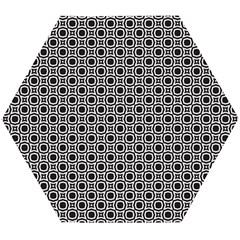 Pattern Formes Ronds Noir/blanc Wooden Puzzle Hexagon by kcreatif