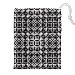 Pattern Formes Ronds Noir/blanc Drawstring Pouch (5xl) by kcreatif