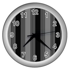 Pattern Bandes Gris/noir Wall Clock (silver)