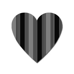 Pattern Bandes Gris/noir Heart Magnet by kcreatif