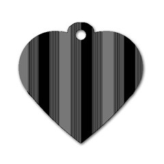 Pattern Bandes Gris/noir Dog Tag Heart (one Side) by kcreatif