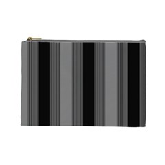 Pattern Bandes Gris/noir Cosmetic Bag (large)