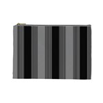 Pattern Bandes Gris/Noir Cosmetic Bag (Large) Front