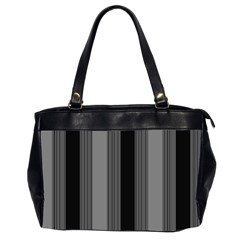 Pattern Bandes Gris/noir Oversize Office Handbag (2 Sides) by kcreatif