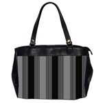 Pattern Bandes Gris/Noir Oversize Office Handbag (2 Sides) Front