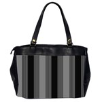 Pattern Bandes Gris/Noir Oversize Office Handbag (2 Sides) Back