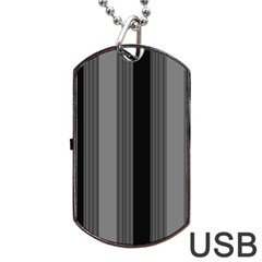 Pattern Bandes Gris/noir Dog Tag Usb Flash (one Side) by kcreatif