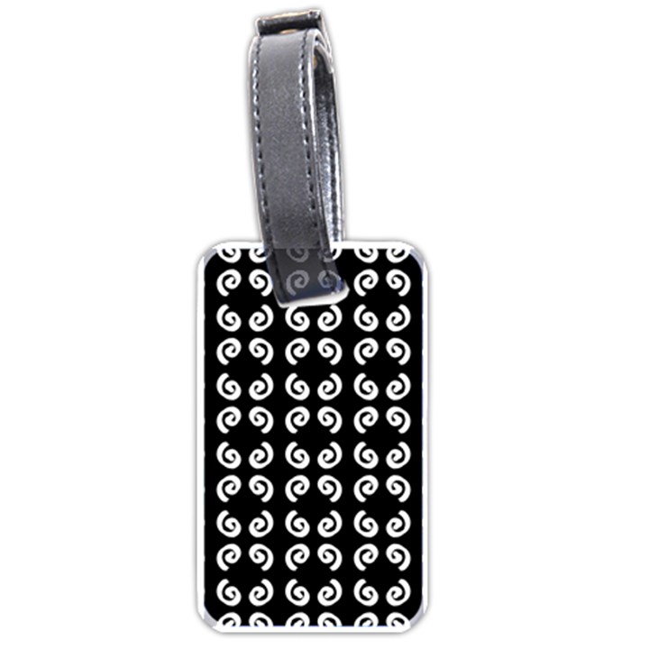 Pattern Formes Ronds Noir Luggage Tag (one side)