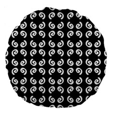 Pattern Formes Ronds Noir Large 18  Premium Flano Round Cushions by kcreatif