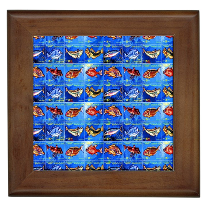 Fish Stamp 2 Framed Tile