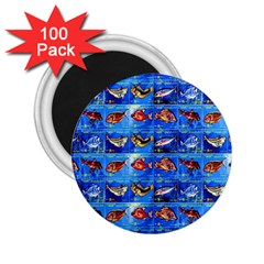 Fish Stamp 2 2 25  Magnets (100 Pack)  by ArtworkByPatrick