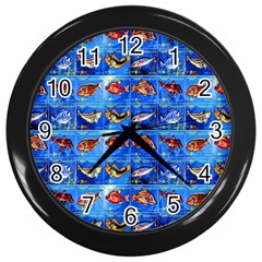 Fish Stamp 2 Wall Clock (black) by ArtworkByPatrick