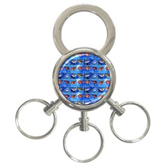 Fish Stamp 2 3-ring Key Chain by ArtworkByPatrick