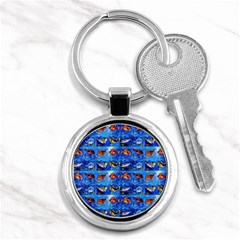 Fish Stamp 2 Key Chain (round) by ArtworkByPatrick