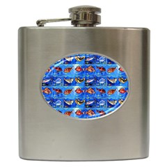 Fish Stamp 2 Hip Flask (6 Oz) by ArtworkByPatrick