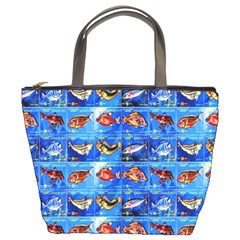 Fish Stamp 2 Bucket Bag by ArtworkByPatrick