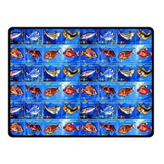 Fish Stamp 2 Double Sided Fleece Blanket (small)  by ArtworkByPatrick