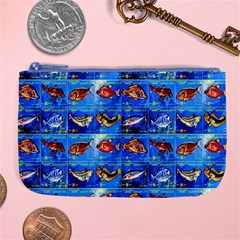 Fish Stamp 2 Large Coin Purse by ArtworkByPatrick