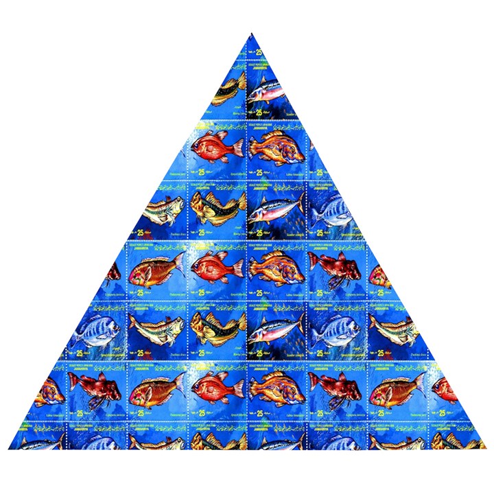 Fish Stamp 2 Wooden Puzzle Triangle