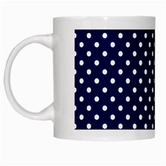 Pois Blanc/marine White Mugs by kcreatif