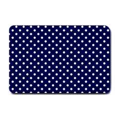 Pois Blanc/marine Small Doormat  by kcreatif