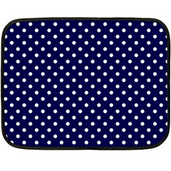 Pois Blanc/marine Fleece Blanket (mini) by kcreatif