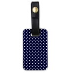 Pois Blanc/Marine Luggage Tag (one side) Front