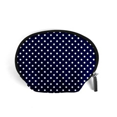 Pois Blanc/marine Accessory Pouch (small) by kcreatif