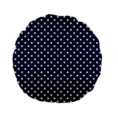 Pois Blanc/marine Standard 15  Premium Flano Round Cushions by kcreatif