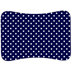 Pois Blanc/marine Velour Seat Head Rest Cushion by kcreatif