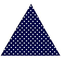 Pois Blanc/marine Wooden Puzzle Triangle