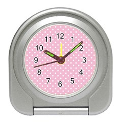 Pois Blanc/rose Travel Alarm Clock by kcreatif