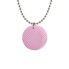 Pois Blanc/rose 1  Button Necklace by kcreatif