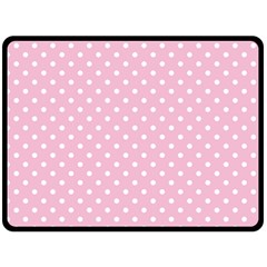 Pois Blanc/rose Fleece Blanket (large)  by kcreatif