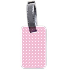 Pois Blanc/rose Luggage Tag (one Side) by kcreatif