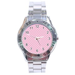 Pois Blanc/rose Stainless Steel Analogue Watch by kcreatif