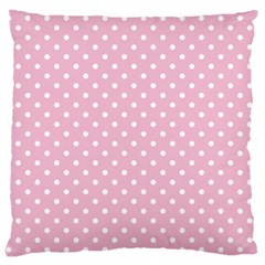 Pois Blanc/rose Large Cushion Case (two Sides) by kcreatif