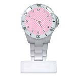 Pois Blanc/Rose Plastic Nurses Watch Front