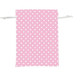 Pois Blanc/rose  Lightweight Drawstring Pouch (xl) by kcreatif