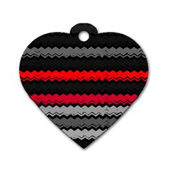 Chevrons Rose/gris Dog Tag Heart (two Sides) by kcreatif