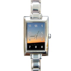 Photo Coucher Du Soleil Bleu/orange Rectangle Italian Charm Watch by kcreatif