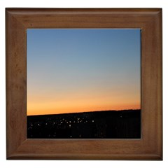 Photo Coucher Du Soleil Bleu/orange Framed Tile by kcreatif