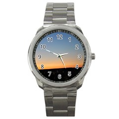 Photo Coucher Du Soleil Bleu/orange Sport Metal Watch by kcreatif