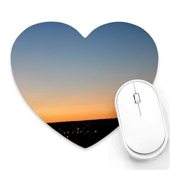 Photo Coucher Du Soleil Bleu/orange Heart Mousepads by kcreatif