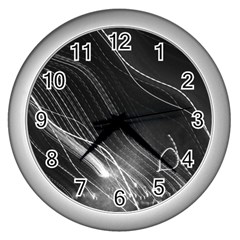 Photo Lumière Noir/gris Wall Clock (silver) by kcreatif