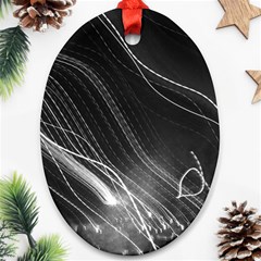 Photo Lumière Noir/gris Oval Ornament (two Sides) by kcreatif