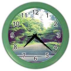 Photo Vue Sur Forêt  Color Wall Clock by kcreatif