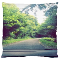 Photo Vue Sur Forêt  Large Flano Cushion Case (one Side) by kcreatif