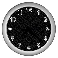 Pattern Abstrait Blanc/noir Wall Clock (silver) by kcreatif